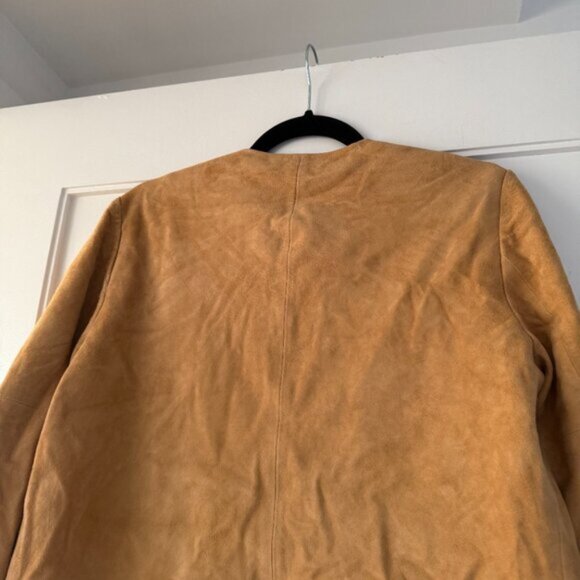 NWT Reformation Veda Reed Jacket Sz Small In Parmesan Suede Leather Collarless - Picture 9 of 9